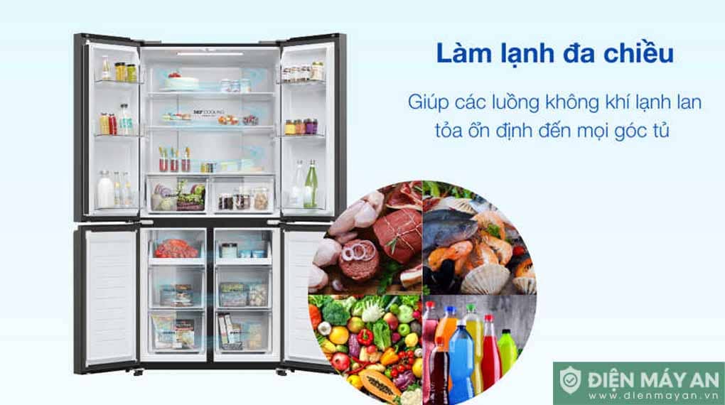 Tủ lạnh Aqua Inverter 4 cánh 529 lít AQR-M600XA(GB)